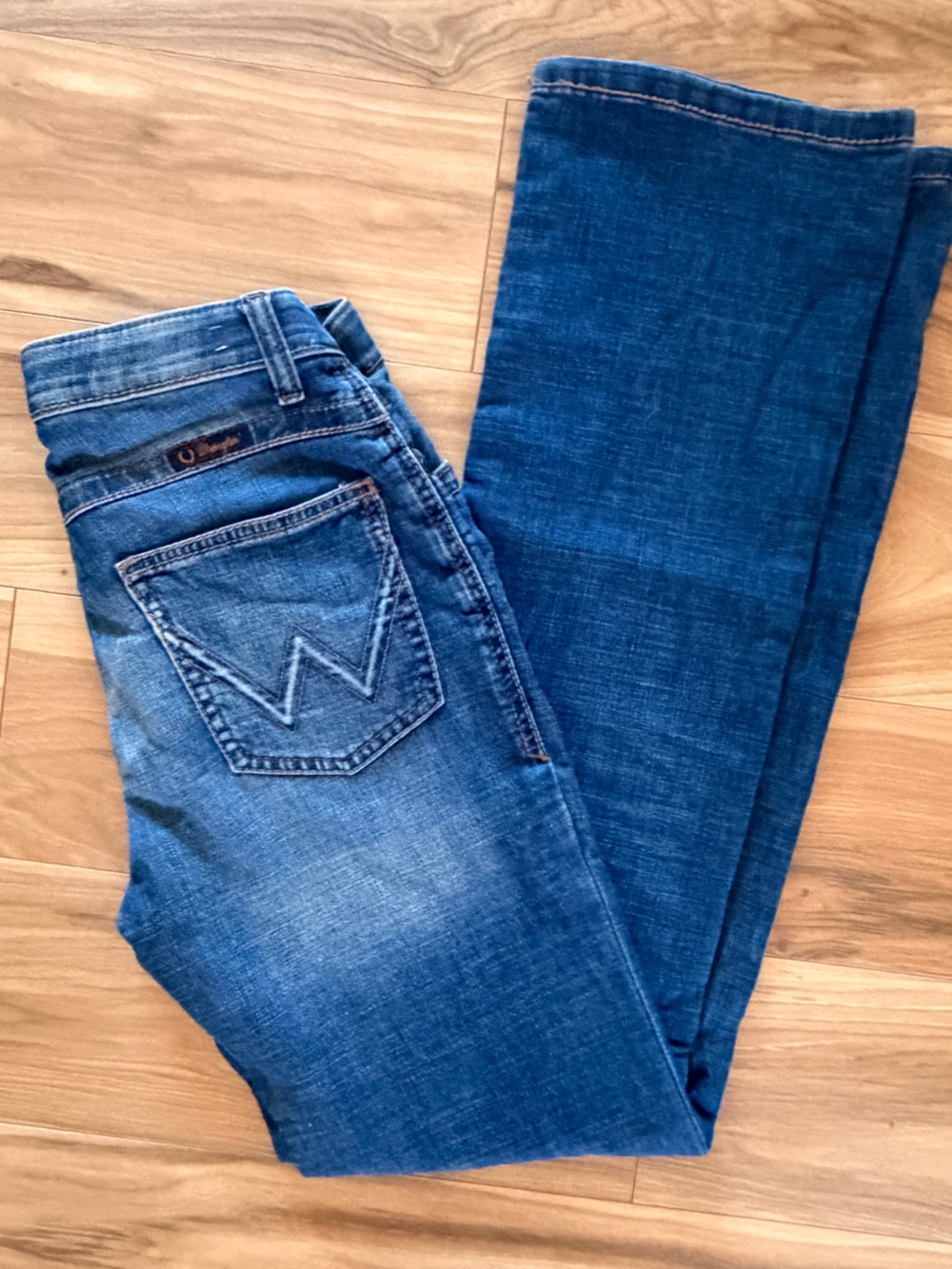 Wrangler Women's Dark Blue Boot Cut Jeans with Signature Back Stitch